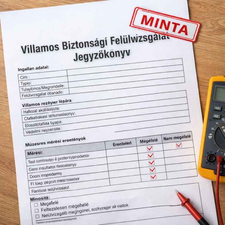 Villamos biztonsági felülvizsgálat jegyzőkönyv minta – mit tartalmaz egy VBF jegyzőkönyv?
